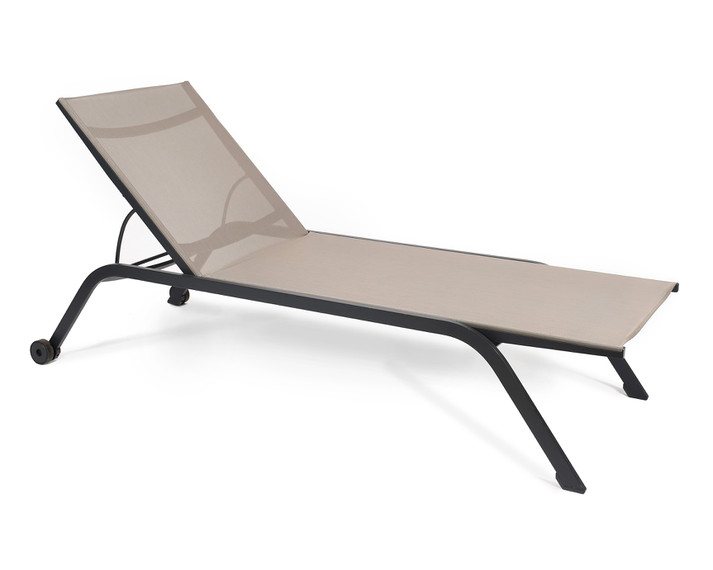 Liegestuhl aus Metall und Textil
