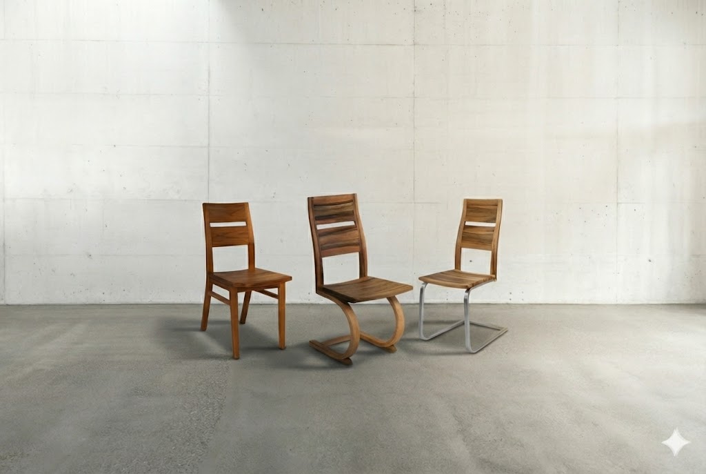 Manufakturstühle von H. Hasler AG – Designstühle aus Schweizer Holz mit unterschiedlichen Gestellen für Ihren Essbereich