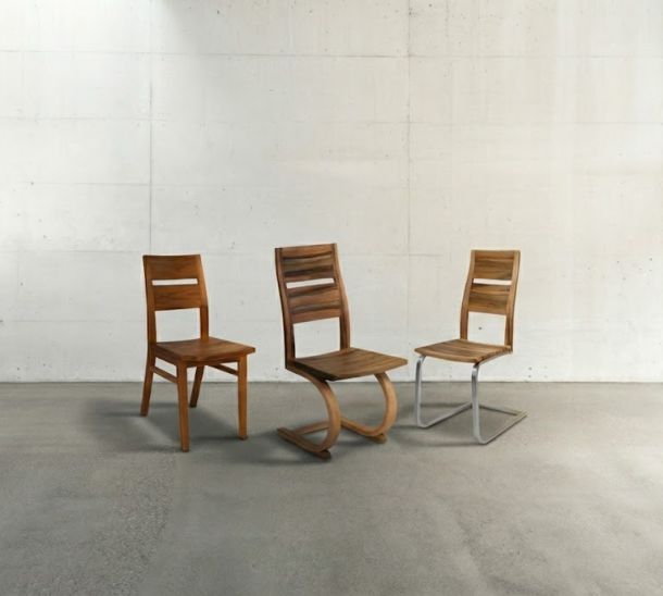 Manufakturstühle von H. Hasler AG – Designstühle aus Schweizer Holz mit unterschiedlichen Gestellen für Ihren Essbereich